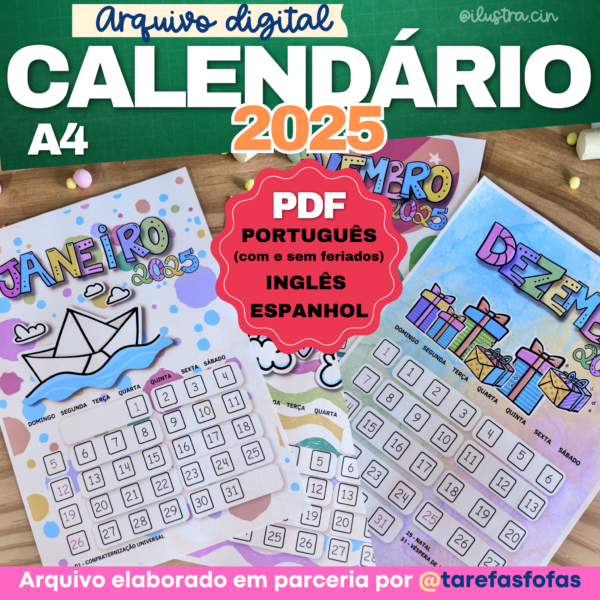 ARQUIVO DIGITAL - CALENDÁRIOS 2025  A4