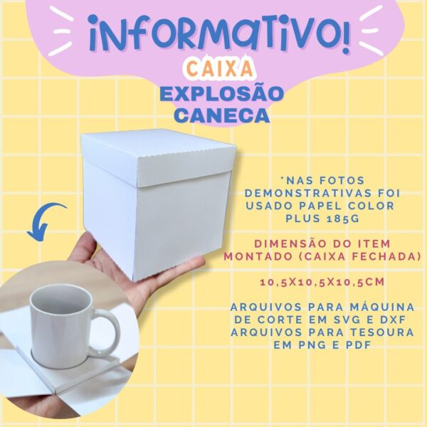 ARQUIVO DE CORTE - CAIXA EXPLOSÃO CANECA - Imagem 2