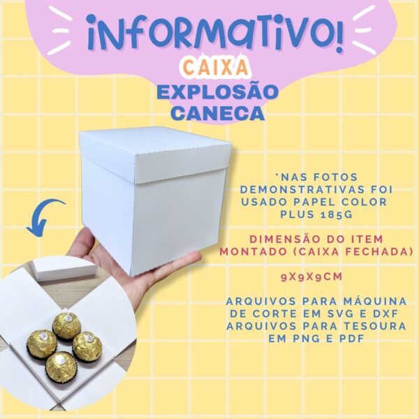 ARQUIVO DE CORTE - CAIXA EXPLOSÃO 4 DOCINHOS - Imagem 2